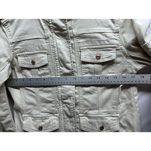 Kensie Jeans Womens Medium Military Cadet Cargo Utility Jacket Pockets Zip Close - Picture 6 of 7